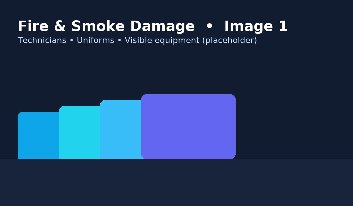 Fire & Smoke Damage technicians with equipment